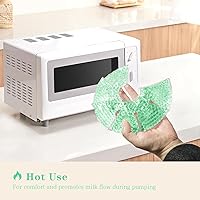 Vista 6 de Paquetes de hielo de gel para pecho caliente/frío, almohadillas de calor para lactancia materna, dolor de lactancia, mastitis, congestión, Verde