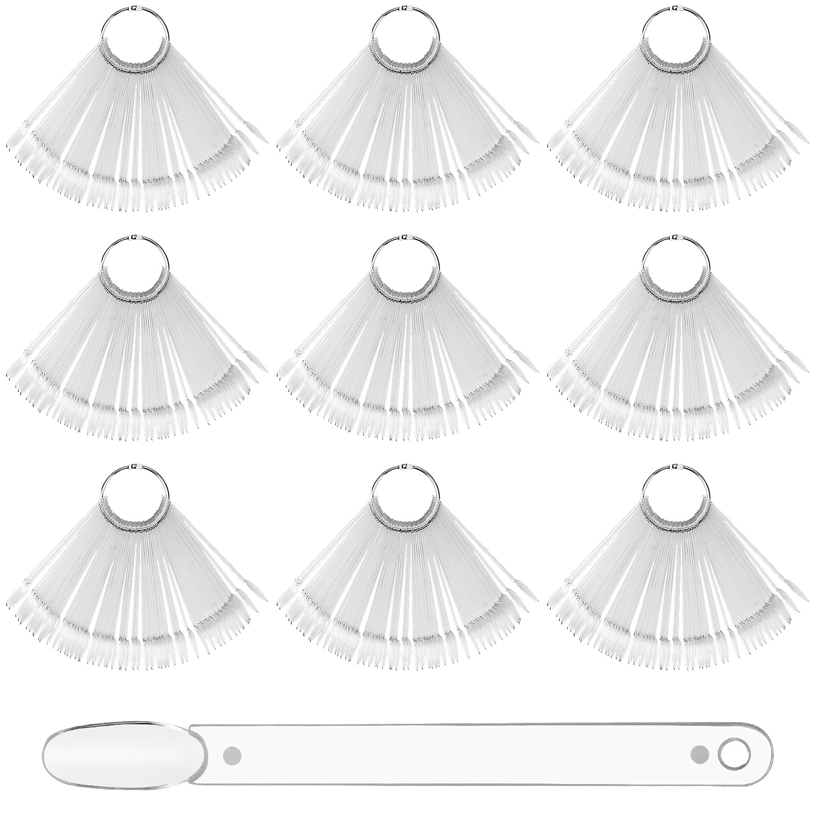 HEIYUET Pack of 450 Nail Art Tips Ring Stick, Nail Polish Display Ring, Nail Polish Colour Card