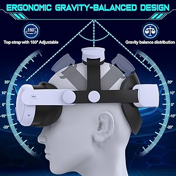 NinxGloy VR Head Strap Compatible with Oculus/Mate Quest 2