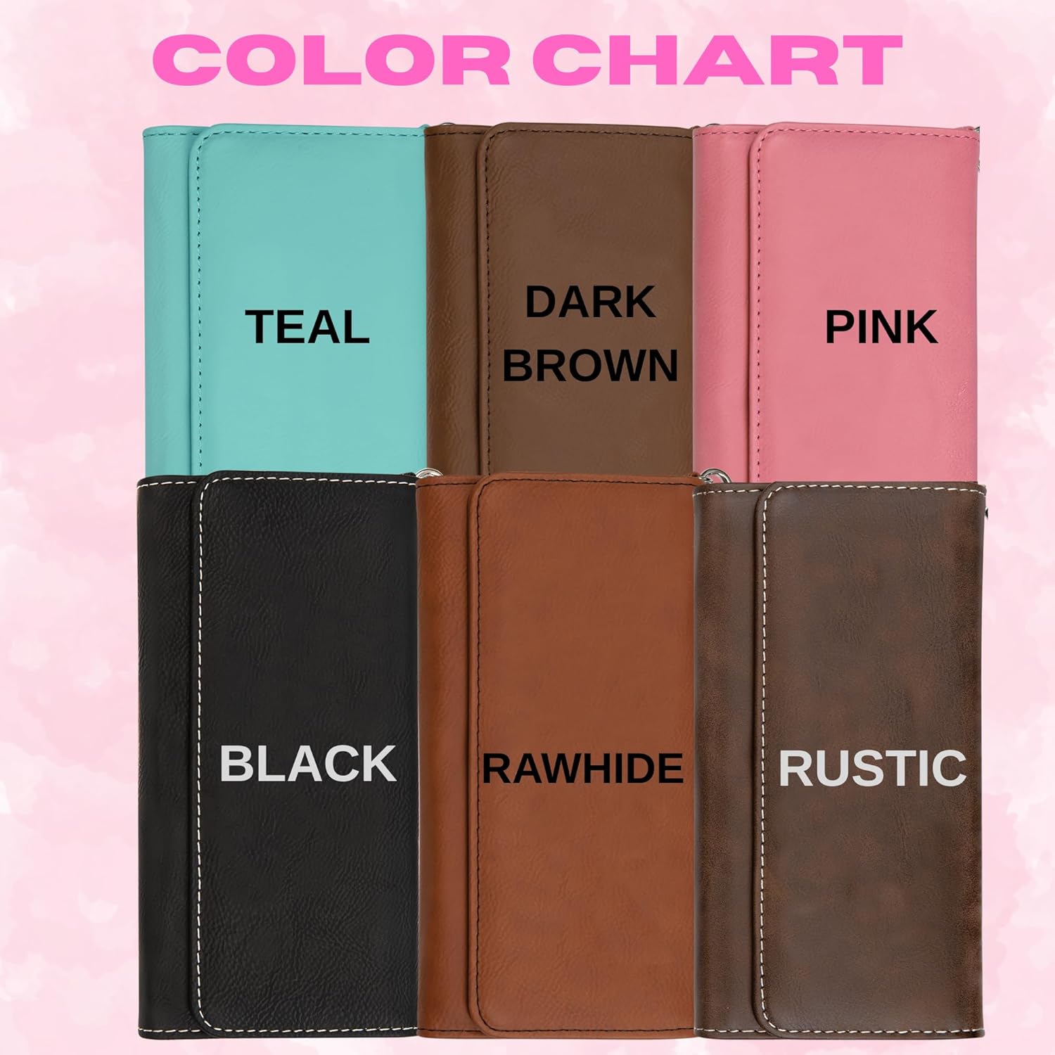 Custom Laser Engraved Women's Leatherette Wallet with Strap Name & Birth Flower, Personalized Birthday Gift Engraved Bifold Wristlet - Image 5