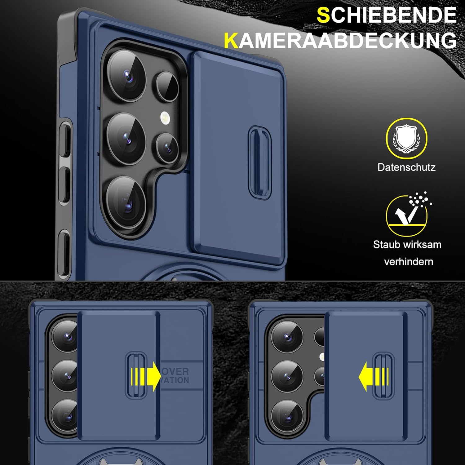 Heavy Duty Case for Samsung Galaxy S24 Ultra Case Military Grade Shockproof Rugged S24 Ultra 5G Phone Case for Samsung Galaxy S24 Ultra Protective Cover with Ring Magnetic Kickstand (Blue) - Image 6