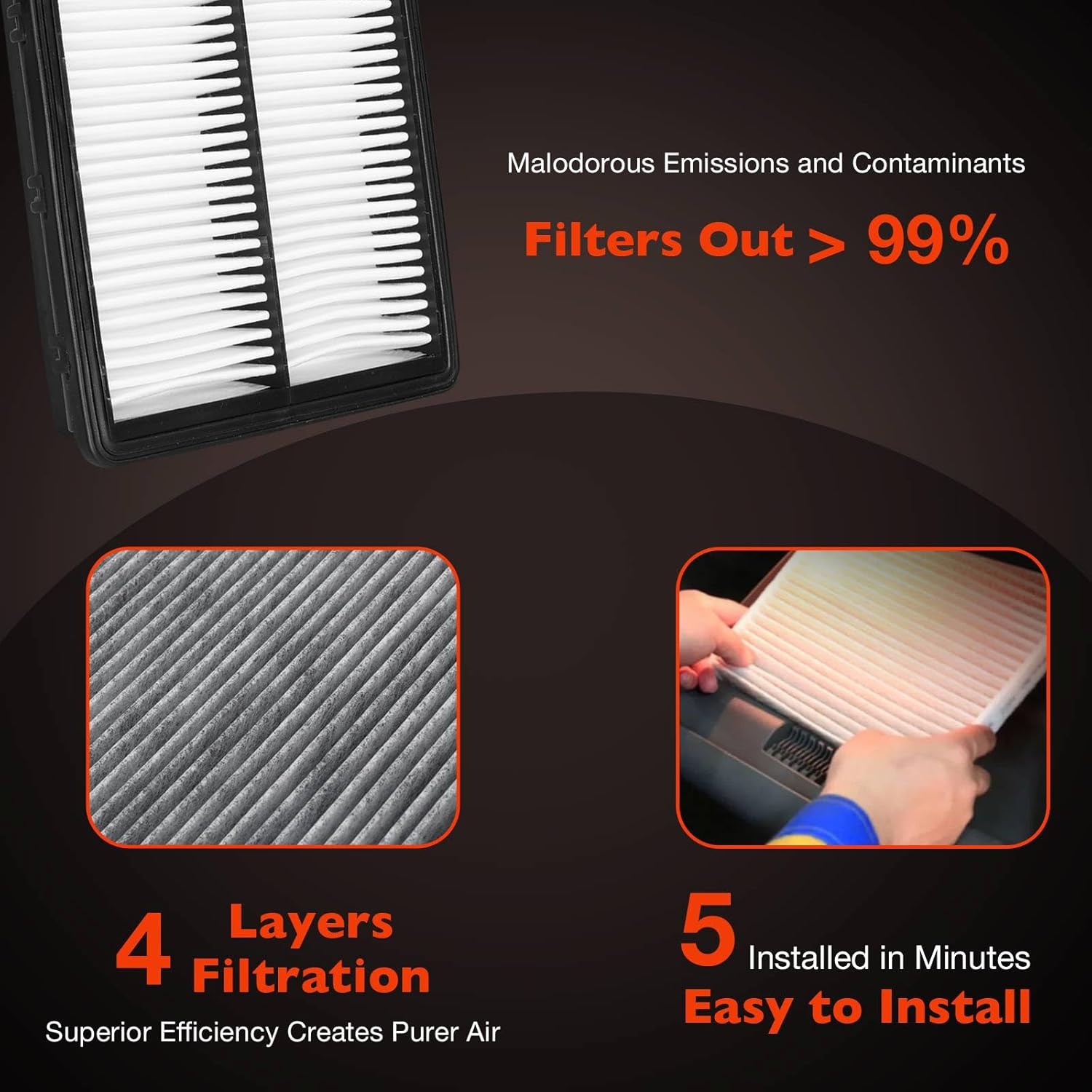 ATRACYPART 97133-S8000 Cabin and Engine Air Filter Kit Replacement Compatible with 2020 2021 2022 2023 2024 Hyundai Palisade– Replaces#WP10080 / S8C79-AC000 / 28113A9100