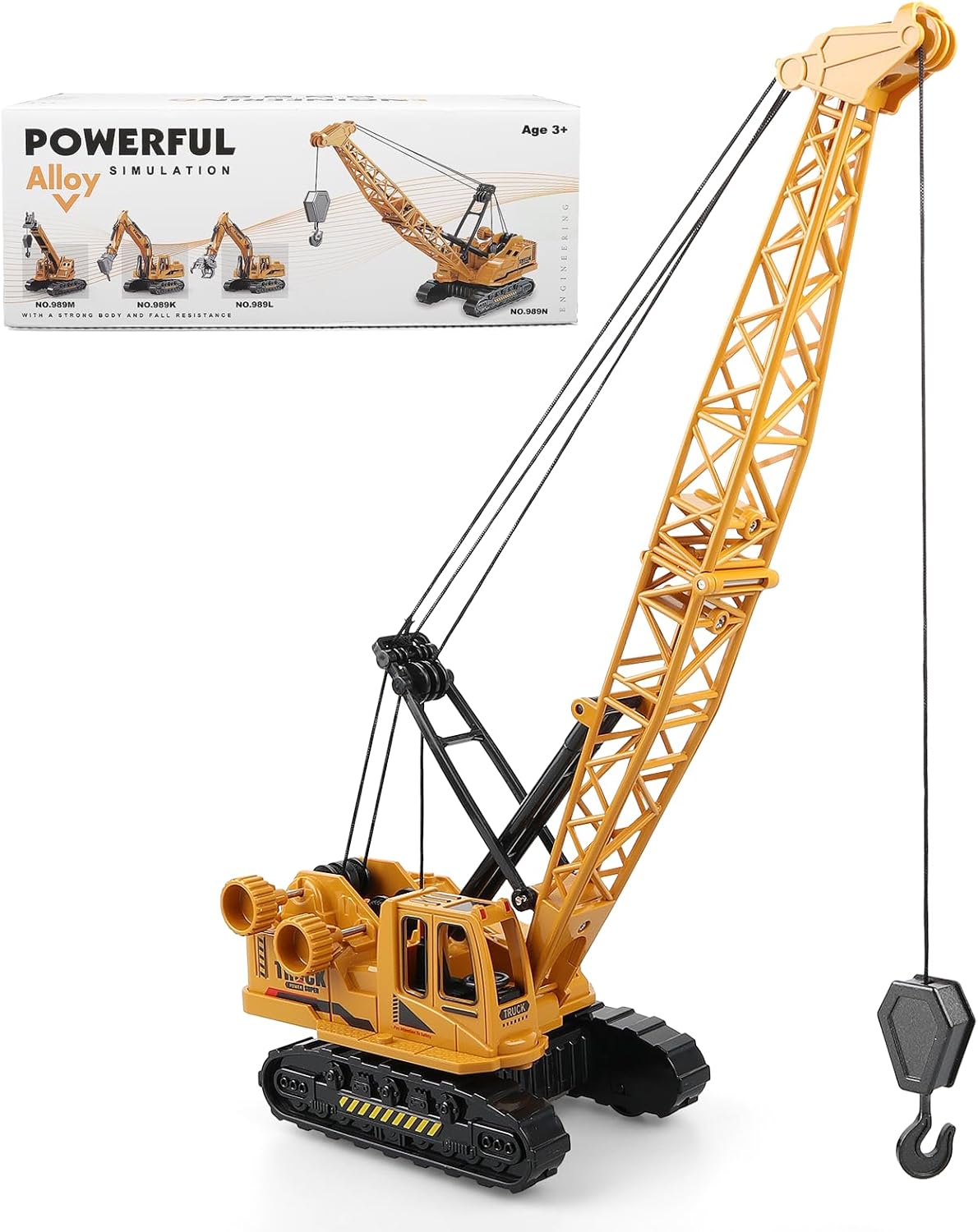 Diecast Crane Truck Toy for Boys Ages 3-12 – Metal Construction Toy Truck with Manual Lifting Arm – Heavy Duty Toy Crane Vehicles for Kids, Christmas & Birthday Gift for Toddlers and Children - Image 9