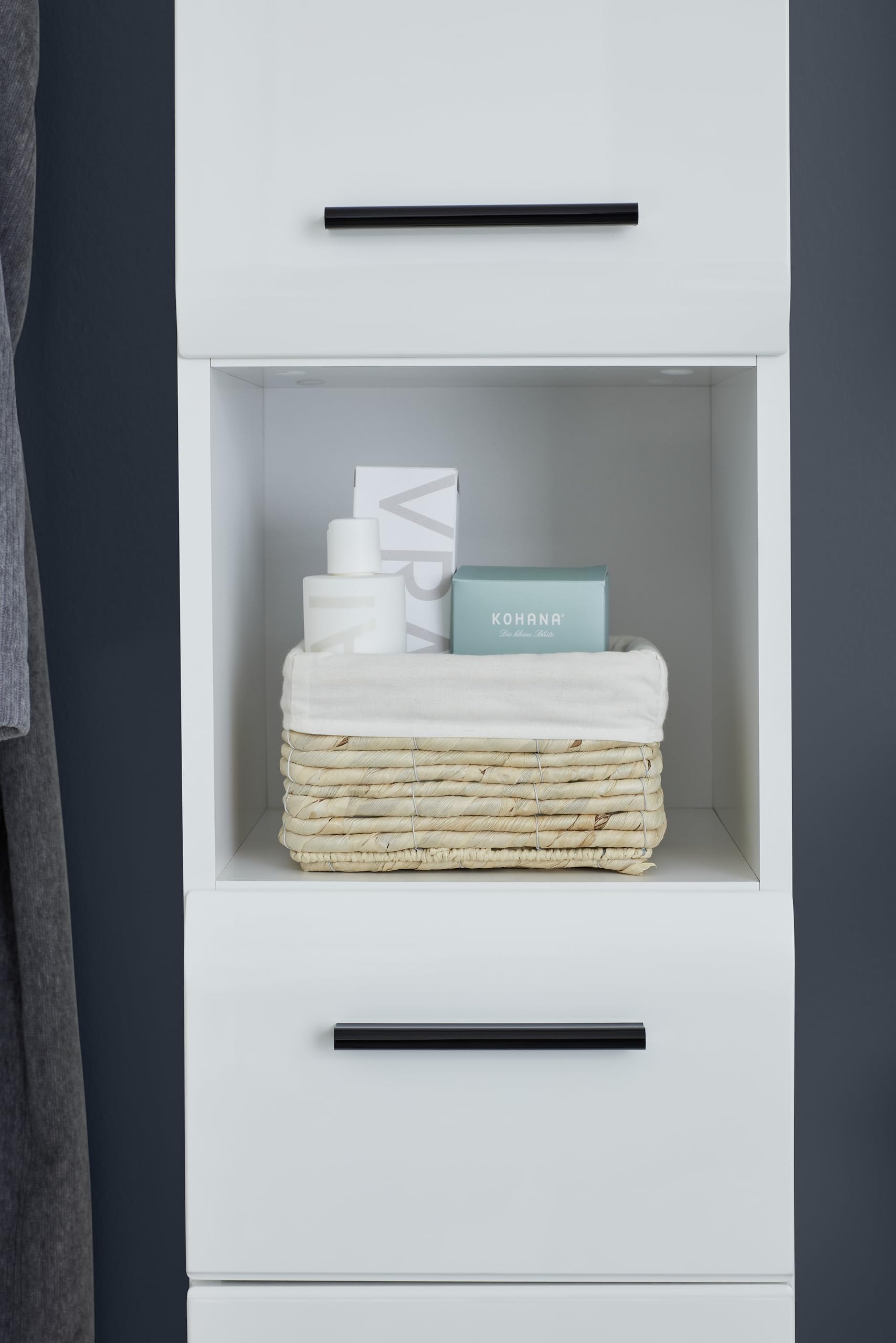 trendteam smart living - Skin - Hochschrank - Weiß/Weiß Hochglanz - 5 Fächer – Bild 9