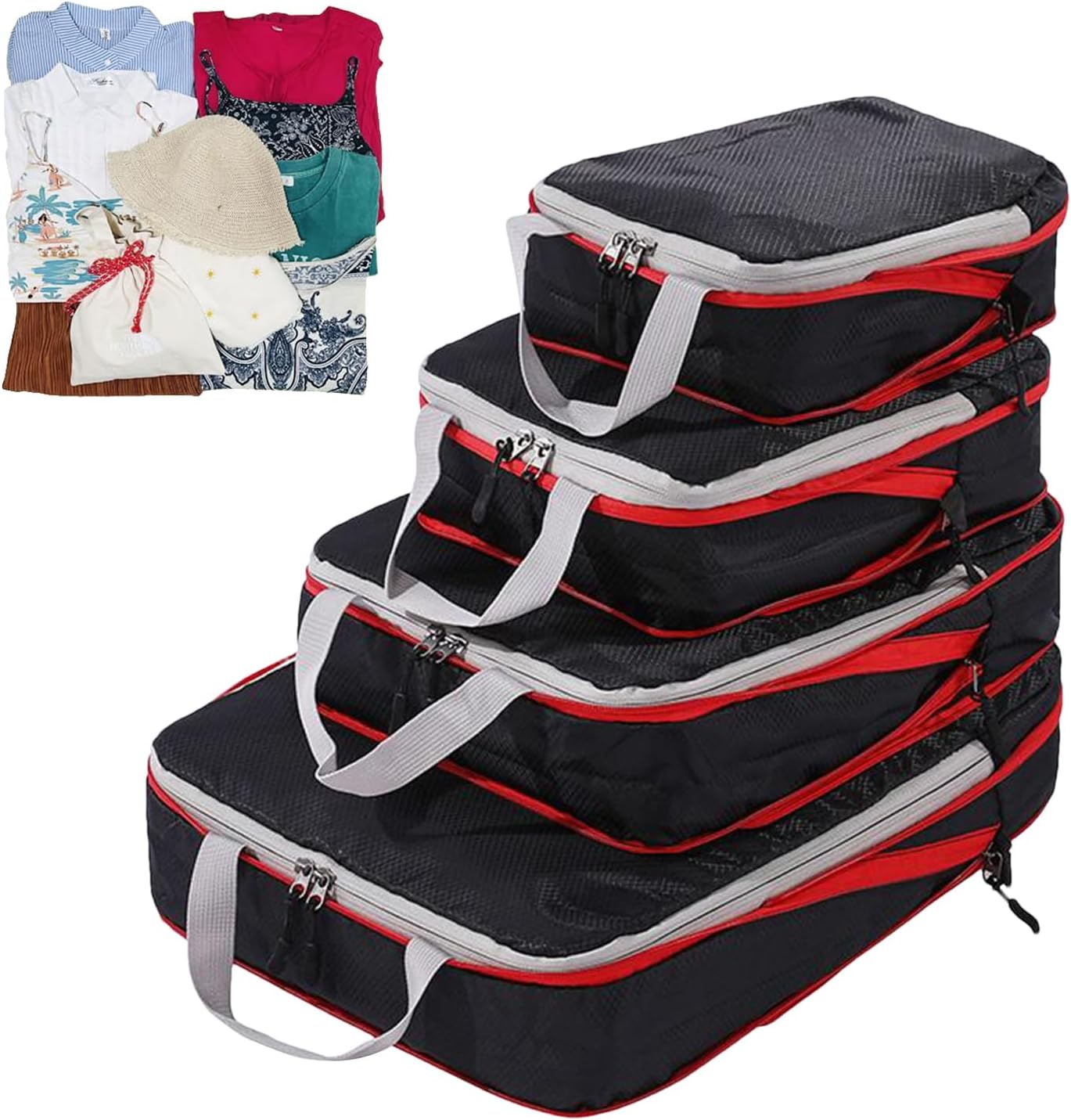 Cubi Organizzatori Compressione, Sacchetti Compressione per Bagaglio, Organizzatore Valigia per Crociera Trasloco Campus Escursioni Viaggio d’Affari Università