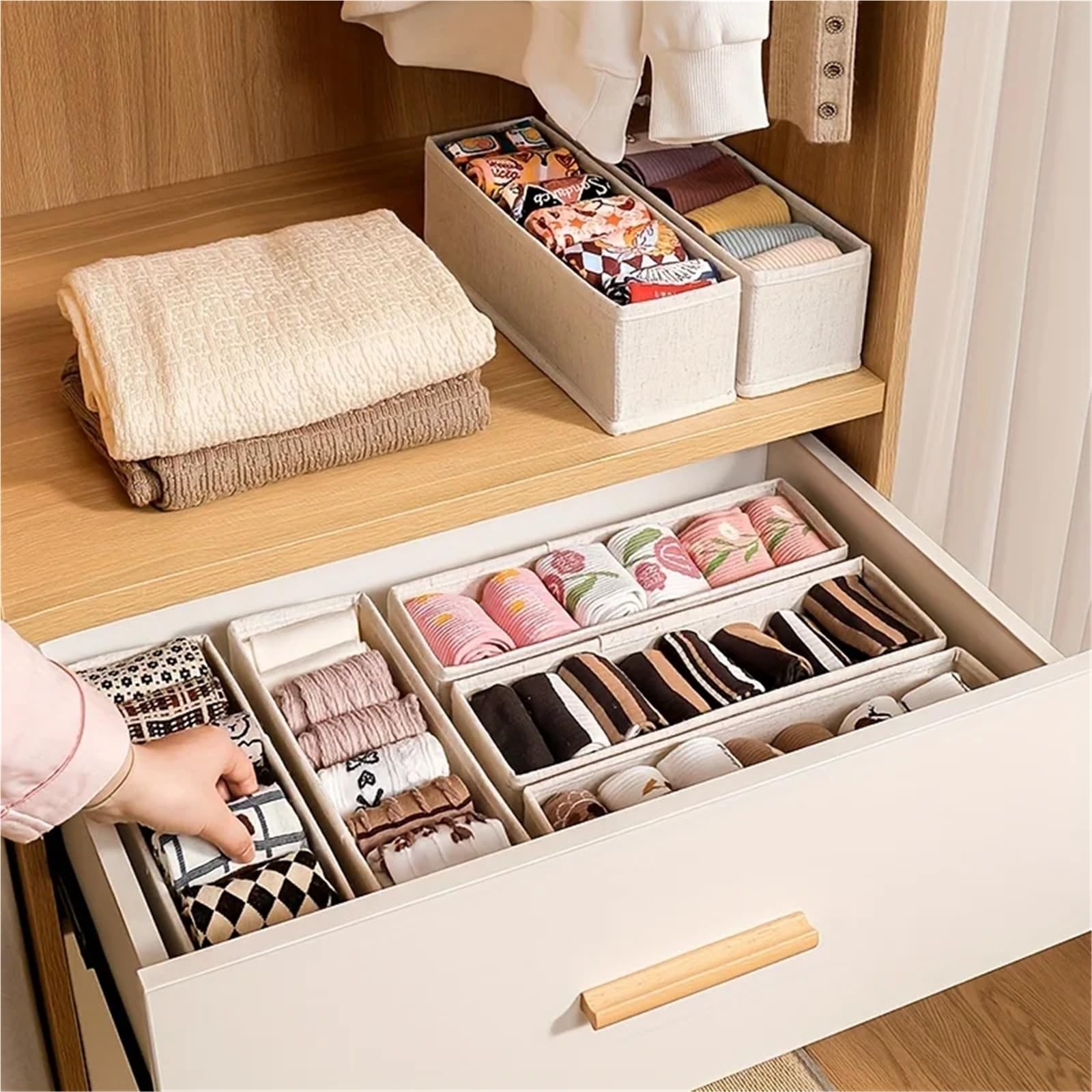 MRKU Boîte de Rangement pour sous-vêtements, Chaussettes et Soutiens-Gorge, Armoire légère pour Pantalons, Dressing, Chambre à Coucher