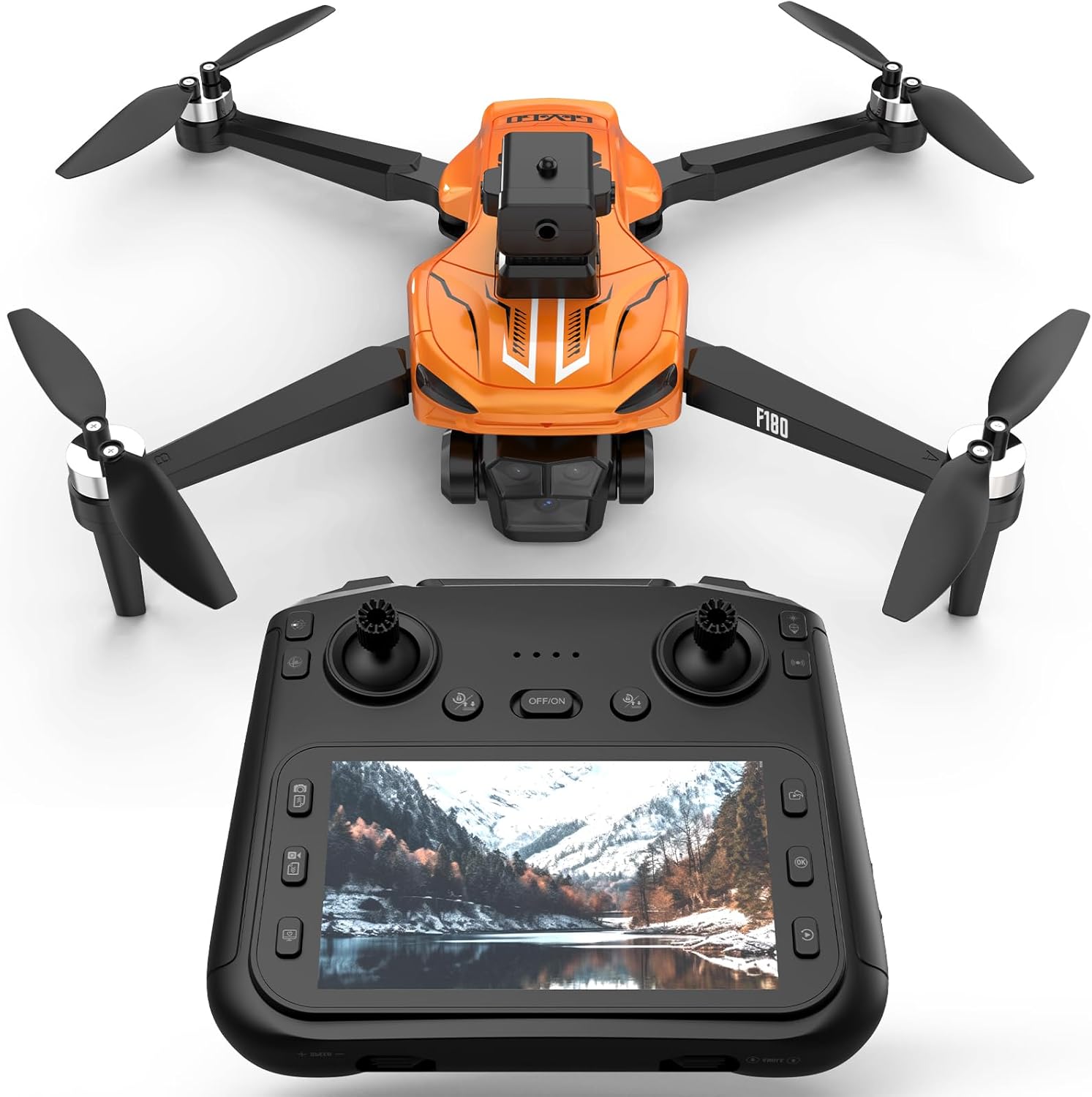 GPS Drone with 4K Camera 4.5″ LCD RC Screen for Adults,Follow me Drone Professional Auto Return Home Circle Fly,Smart Obstacle Avoidance for Beginners Optical Flow Positioning,Portable,under 249g