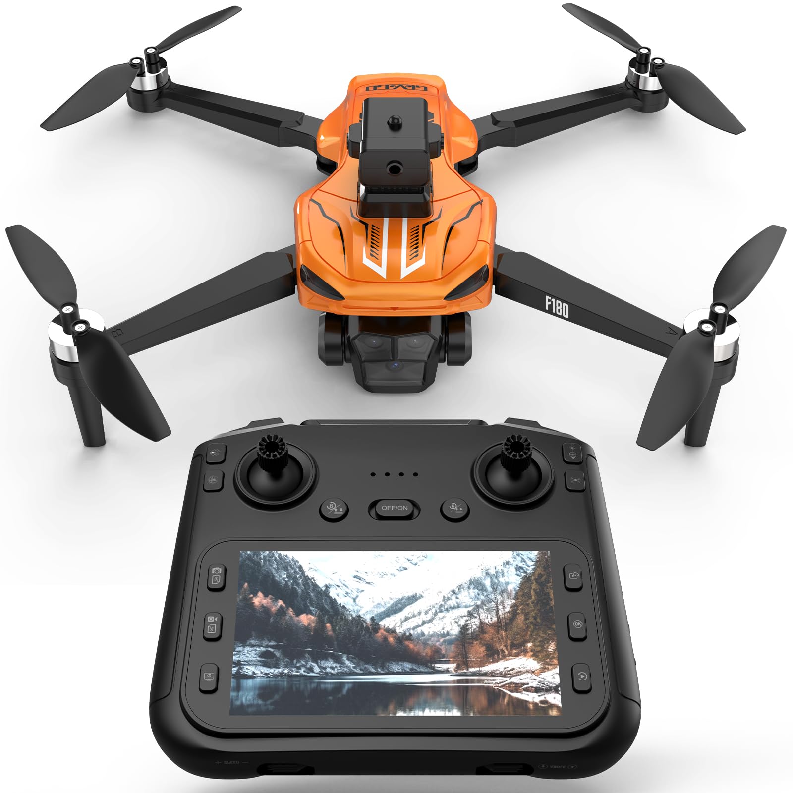 Drone GPS con Telecamera 4K,Schermo LCD RC da 4.5" per Adulti,Drone Follow Me Professionale con Ritorno Automatico,Volo Circolare Evitamento Ostacoli Intelligente per Principianti,Meno di 249g