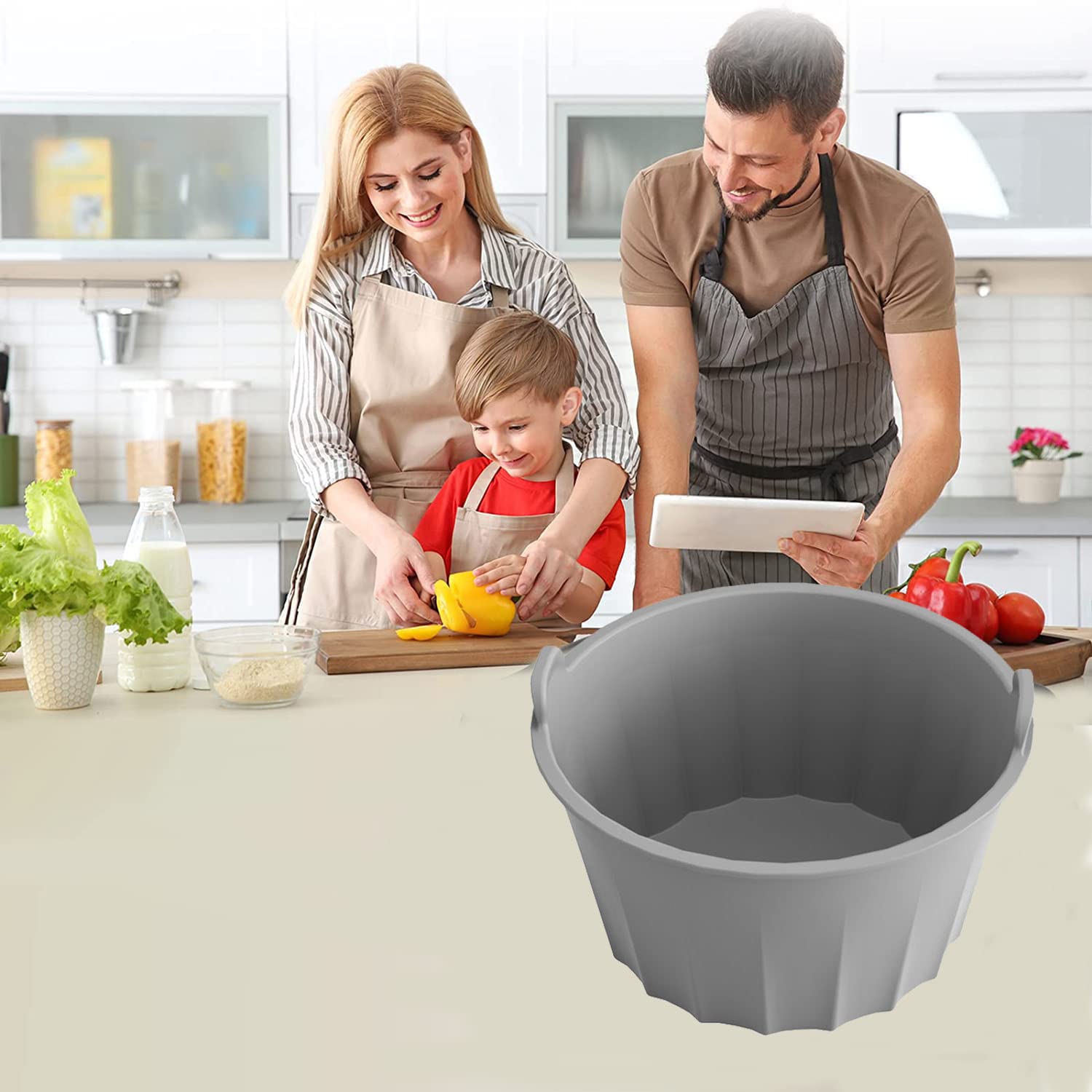 Rivestimento in silicone per pentola a cottura lenta ovale da 6-8 litri, riutilizzabile e a prova di perdite, lavabile in lavastoviglie, per pentole da 6 litri