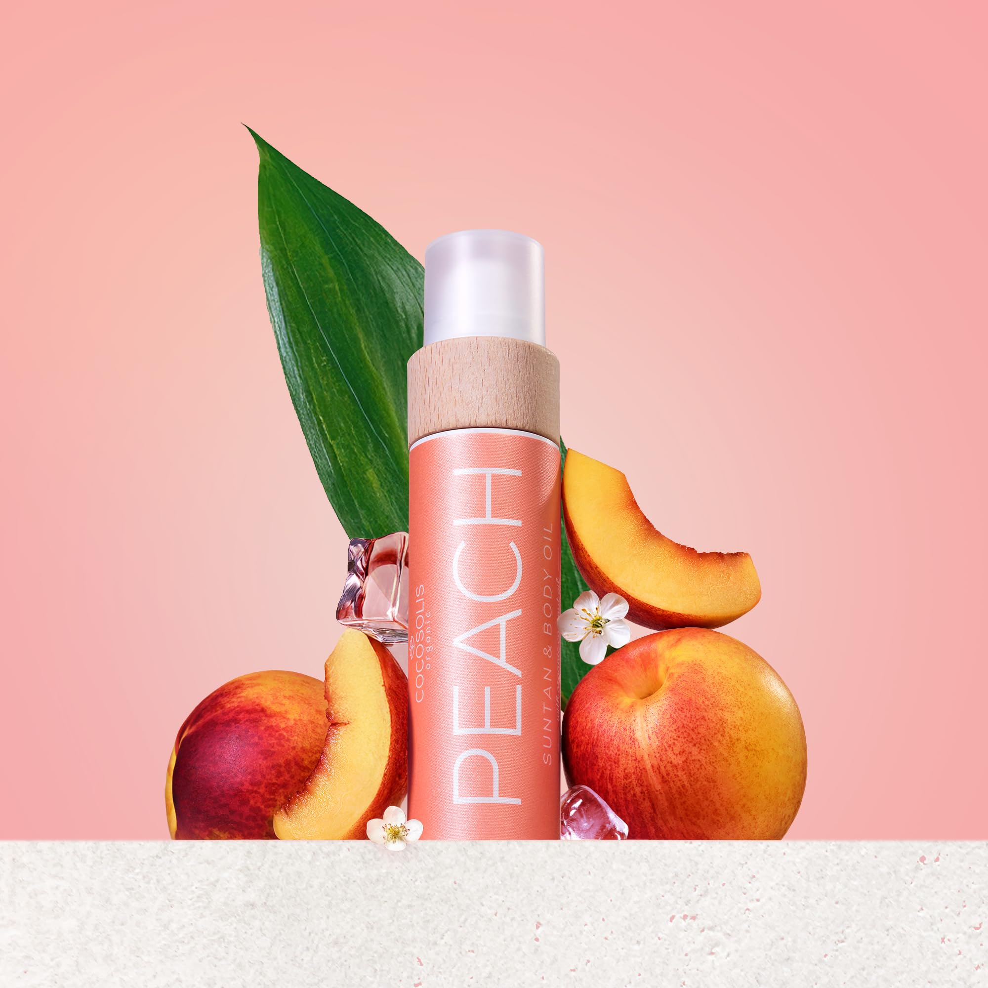 COCOSOLIS PEACH Accélérateur de bronzage – Huile bio avec vitamine E et parfum de pêche pour bronzage intense et rapide