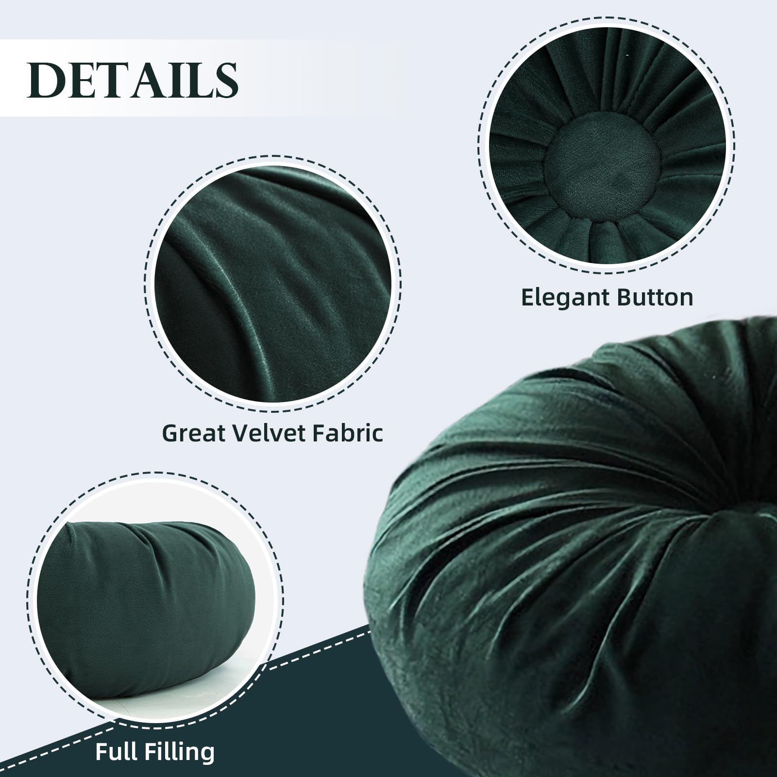 Round Throw Pillow for Couch Decorative 3D Yellow Round Velvet Cushion for Sofa Bed Chair Floor 15
