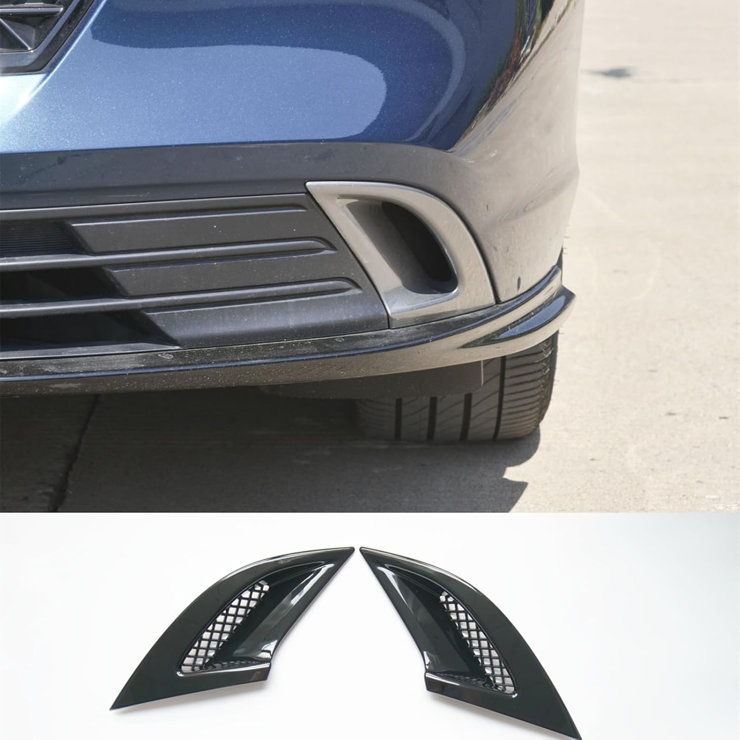ZiWen New Front Bumper Air Vent Rear Bumper Reflector Cover Trim for Honda Accord 2023 2024 2025 2026 (Gloss Black, Front)