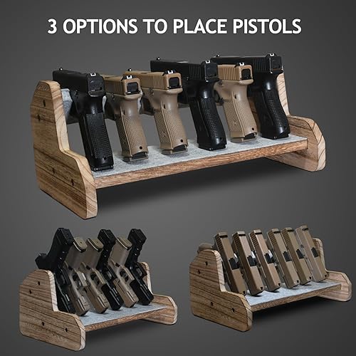 Miniatura 2 de Estante para pistola para 6 pistolas seguro para almacenamiento  Accesorios organizador de soporte de pistola  Soporte para pistola con superficie
