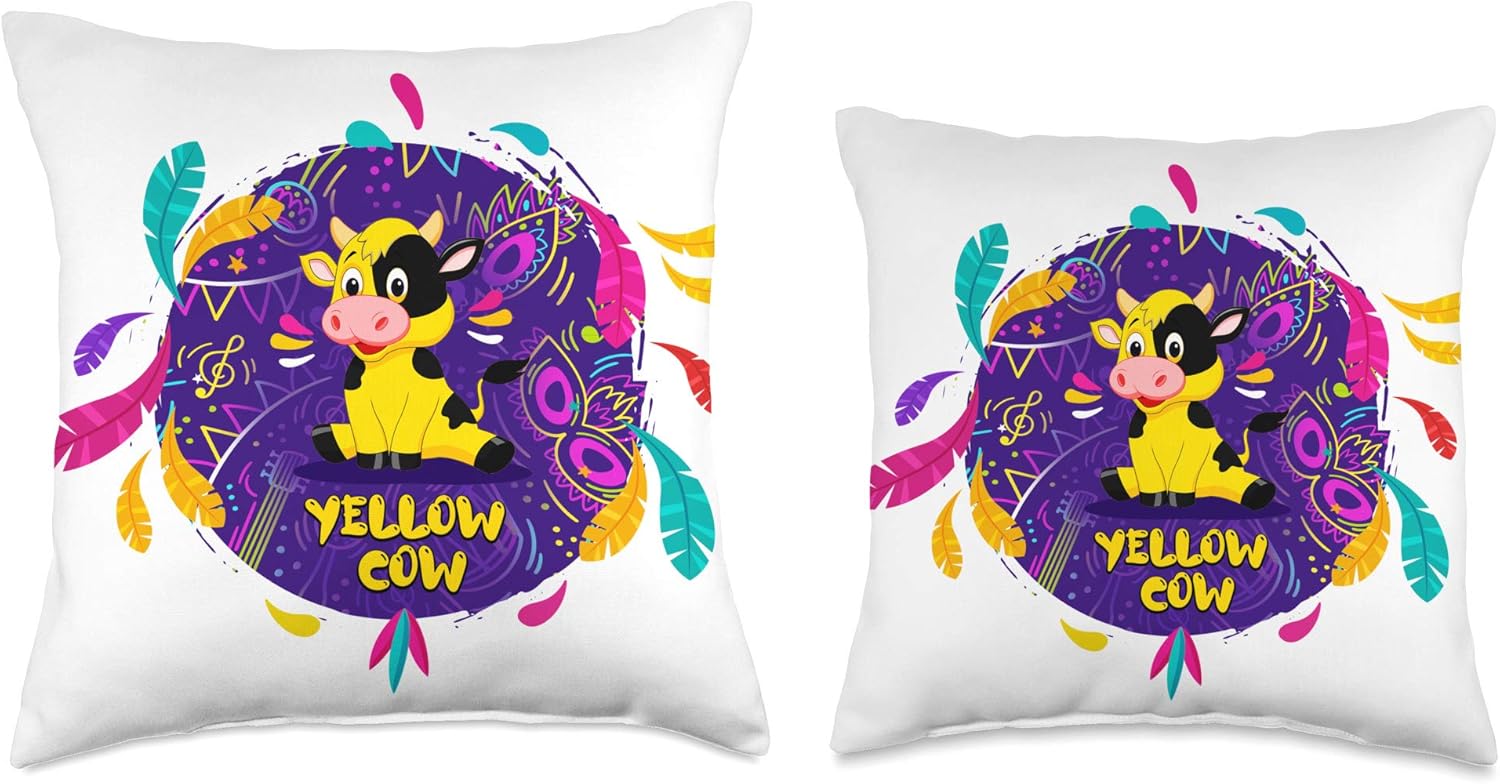 Carnival Cow Throw Pillow