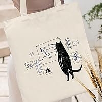 Vista 2 de Andeiltech Bolsa de lona para mujer, bolsa de viaje estética, bolsa de hombro reutilizable, regalo de cumpleaños para mamá