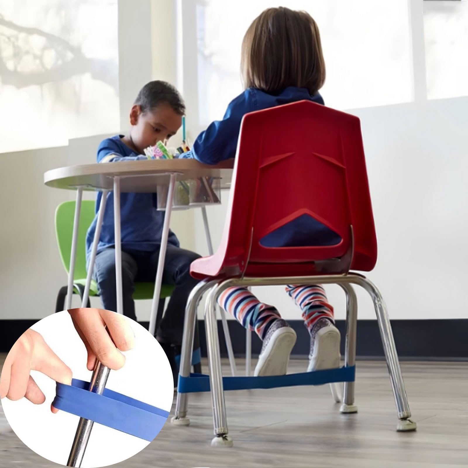 5 Bandas Elásticas Para Sillas – TPE Flexible Y Antiestrés, Ayuda Sensorial Para Niños Con TDAH Y Autismo, Ideal Para Aula O Casa, Mejora La Concentración