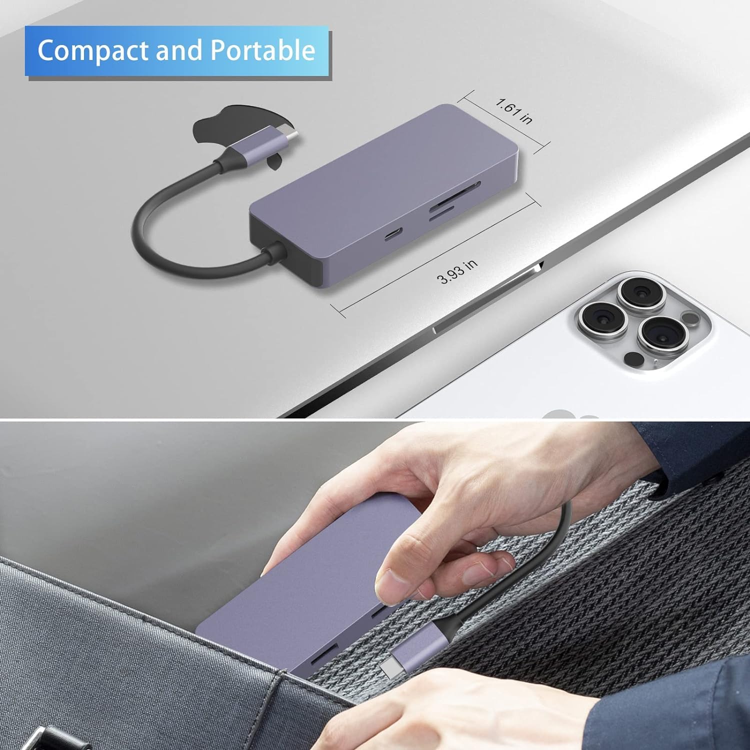 OBERSTER USB C HUB, Multi-Function Docking Station,USB 3.0 HUB, 6