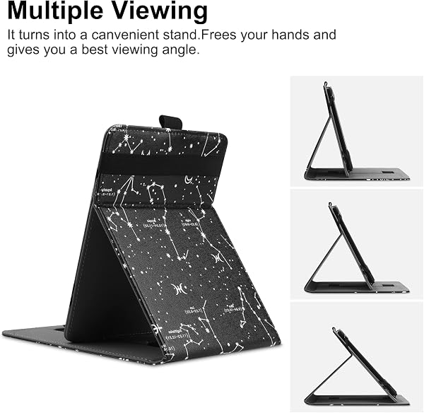 VOVIPO Universal Case for 6" 6.8" 7" Kindle Paperwhite/colorsoft eReaders,Stand Cover with Strap Compatible with Kindle/Kobo/Tolino/Pocketbook/Sony 6-6.8-7 Inch ebook readers-Constellation - 2