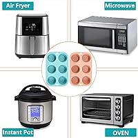 Vista 4 de Molde de silicona para magdalenas, bandeja antiadherente de 6 cavidades para magdalenas, cupcakes, brownies y más, grado alimenticio y libre de BPA