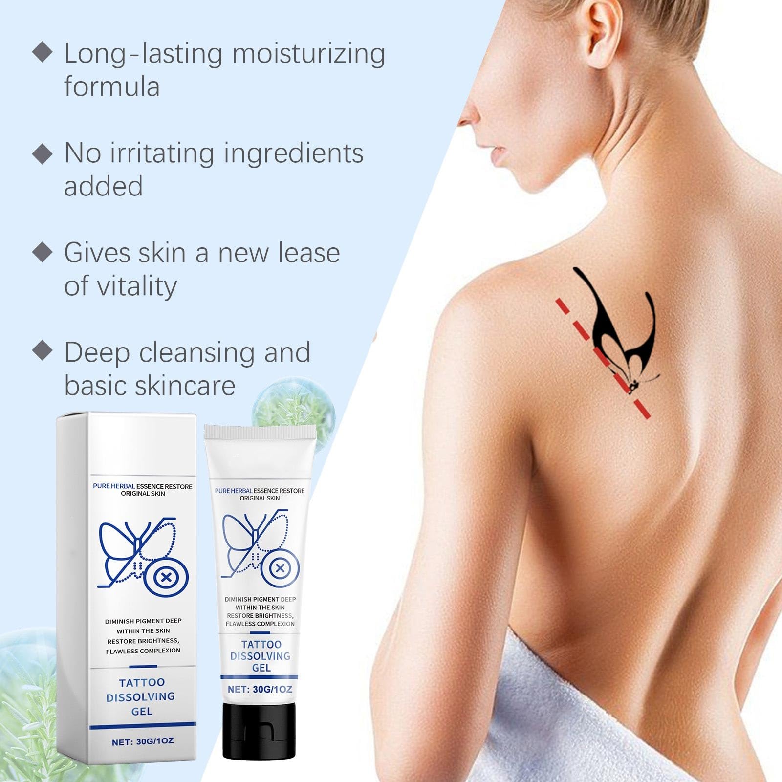 Taattoo Removal Creaam Fast And Effective Removal Absorption No Care Gel Gently Cleanses And Skin Moisturizing Skin Care Gel 30g/1oz — view 7