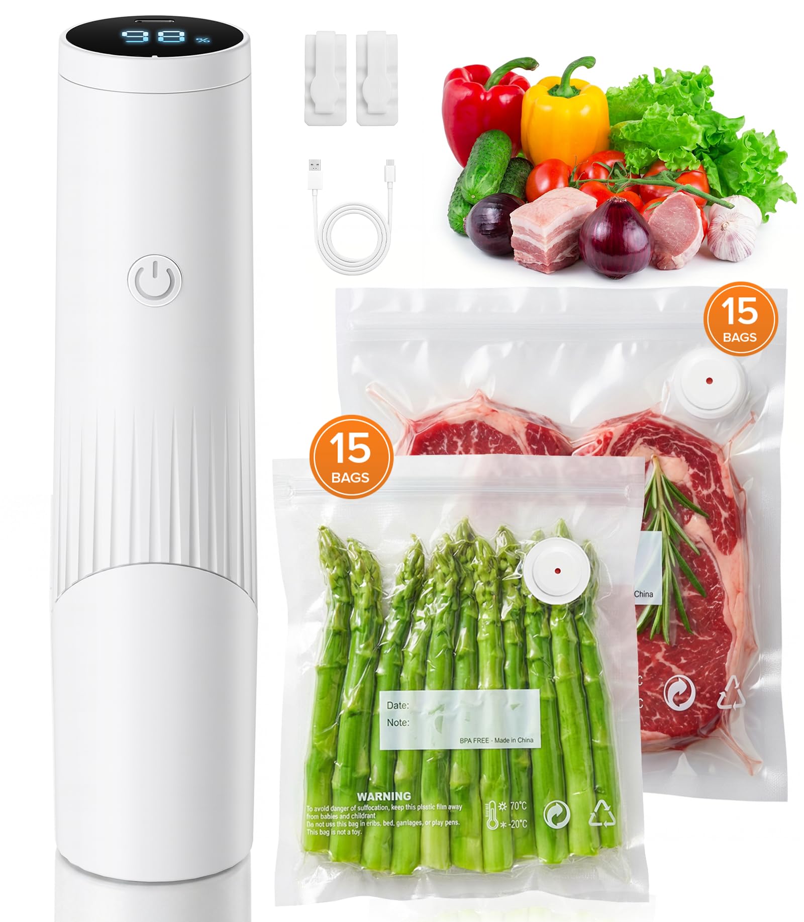 MZROT 1800mAh Handheld Vacuum Sealer