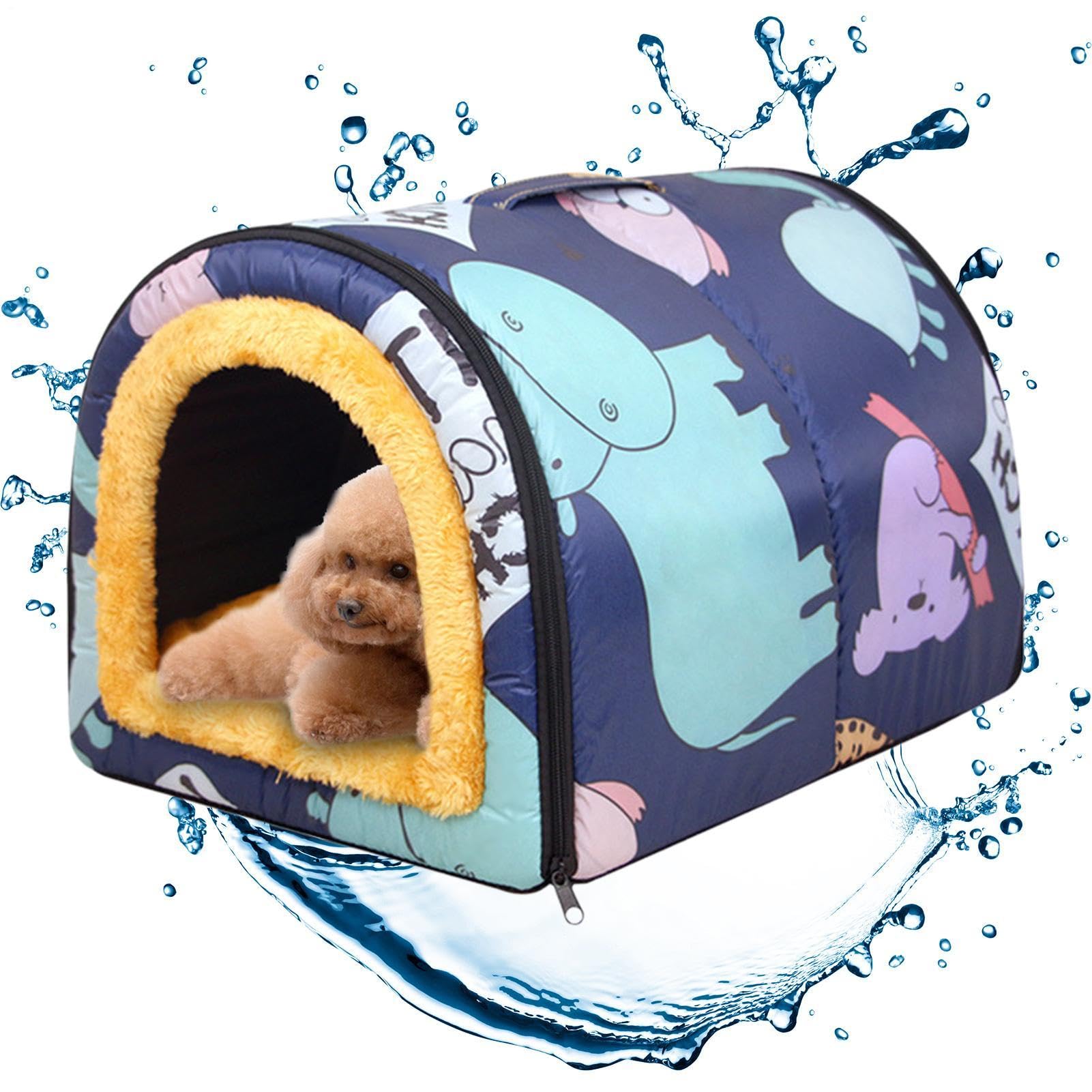Cueva al aire libre para perros, cama cueva para perros | de gato caliente | Refugio lavable para gatos, casa al aire libre impermeable para mascotas, cueva para mascotas, tienda de h