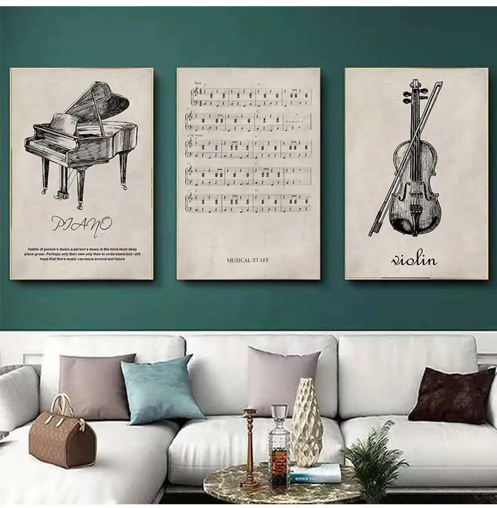 Partition de violon affiche rétro pour revivre la magie de la musique de salon