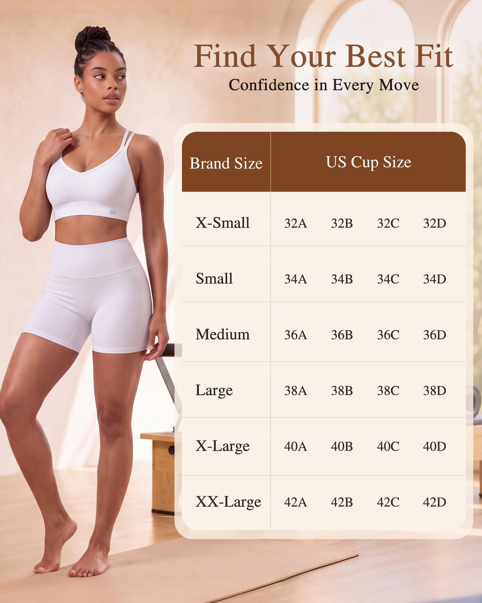 Yvette Soutien-gorge de yoga léger Cloud Series Soutien-gorge de sport pour femme à faible impact spaghetti bretelles fines en maille épissure