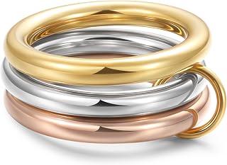 Stackable Gold Rings for Women Non Tarnish, Stack Cubic Zirconia Rings, Gold and Silver Rings Set Jewelry Gifts
