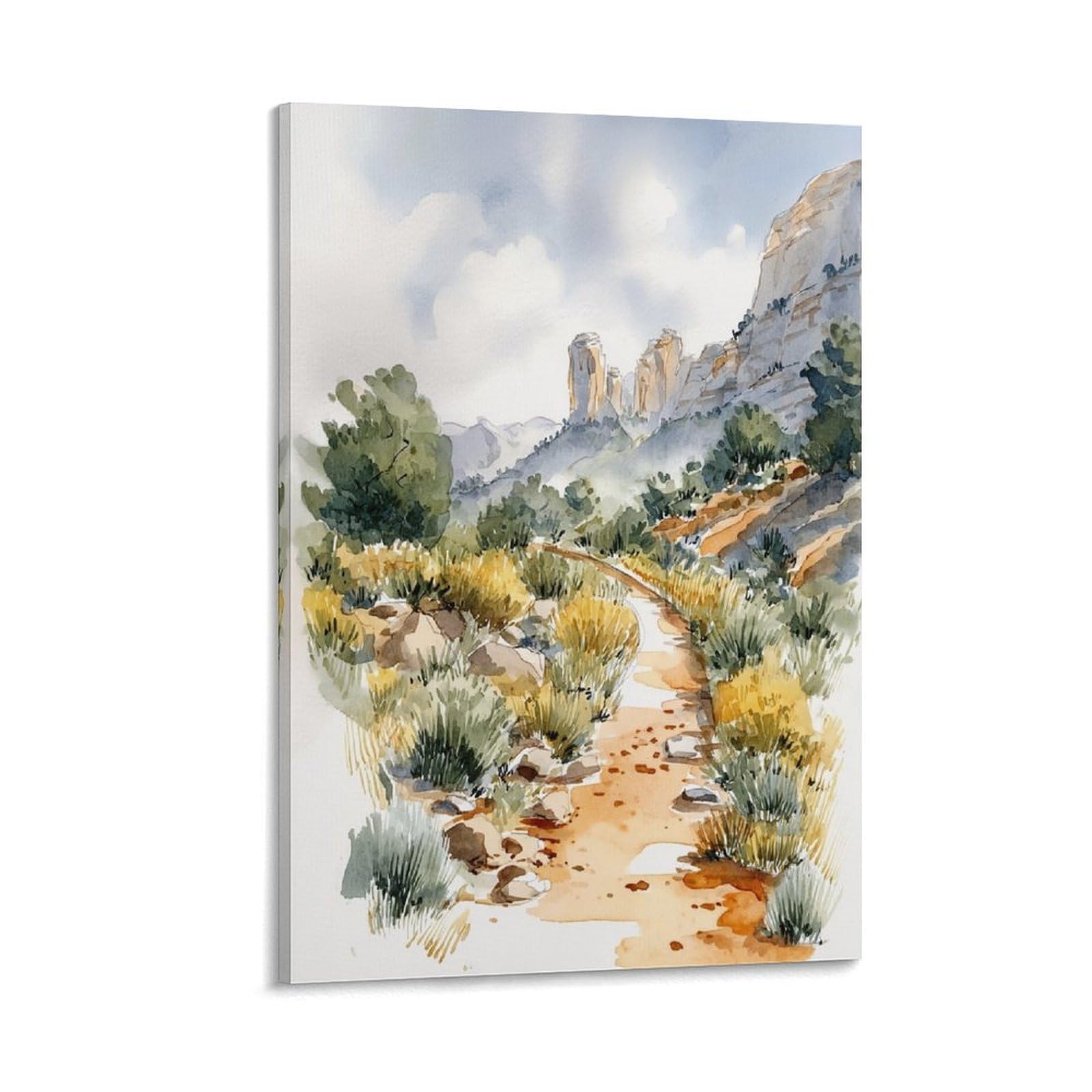 LCYNNH Sedona Watercolor Arizona Desert 12x18inch(30x45cm) Vintage Travel Poster Watercolor Canvas Art
