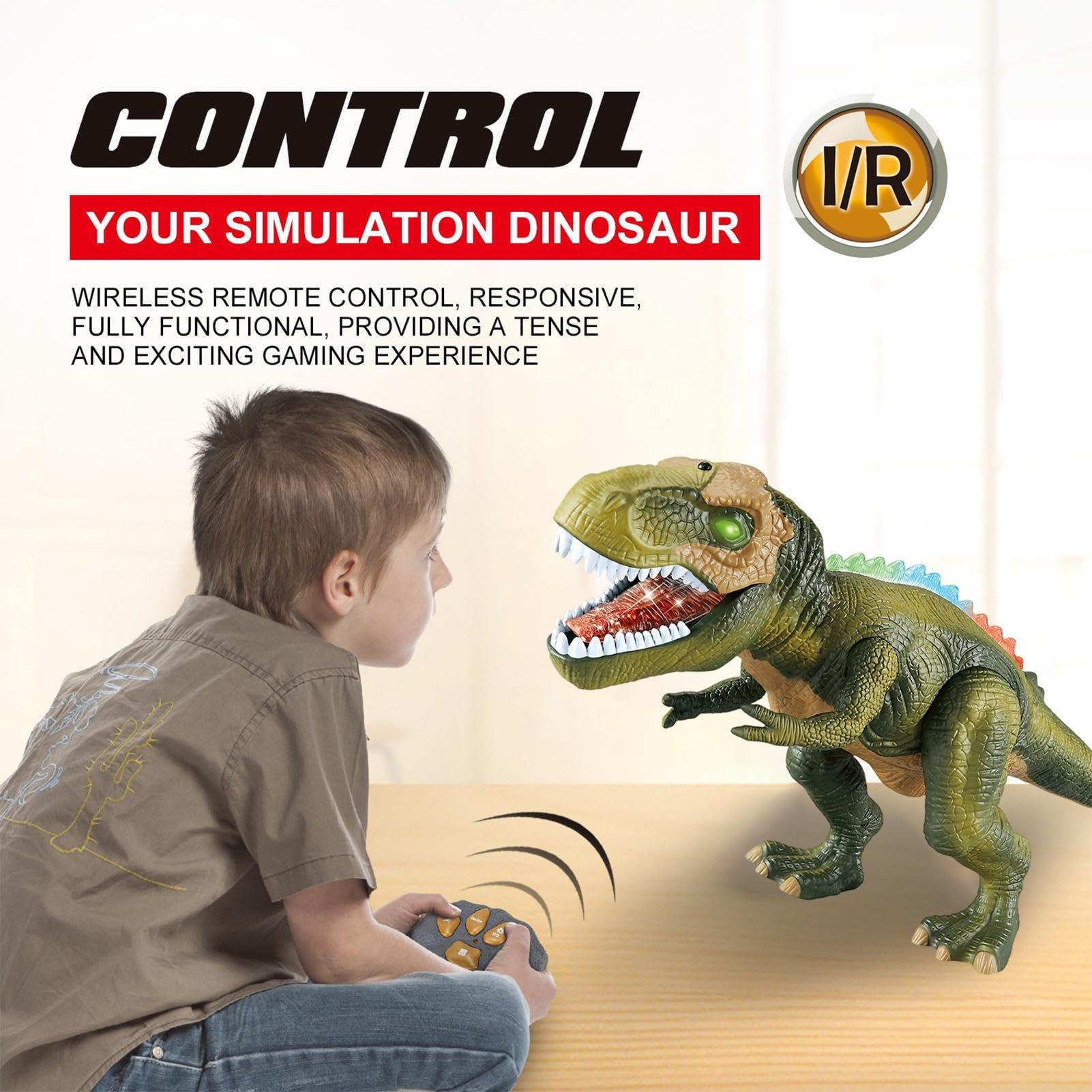 Giocattoli Dinosauri Telecomandati Educativo Elettronico Camminante | Dinosauro Elettrico Giocattolo Luce Spruzzo Per Calza Befana, Feste Infantili, Premi Classe, Compleanni Bambini e Bambine