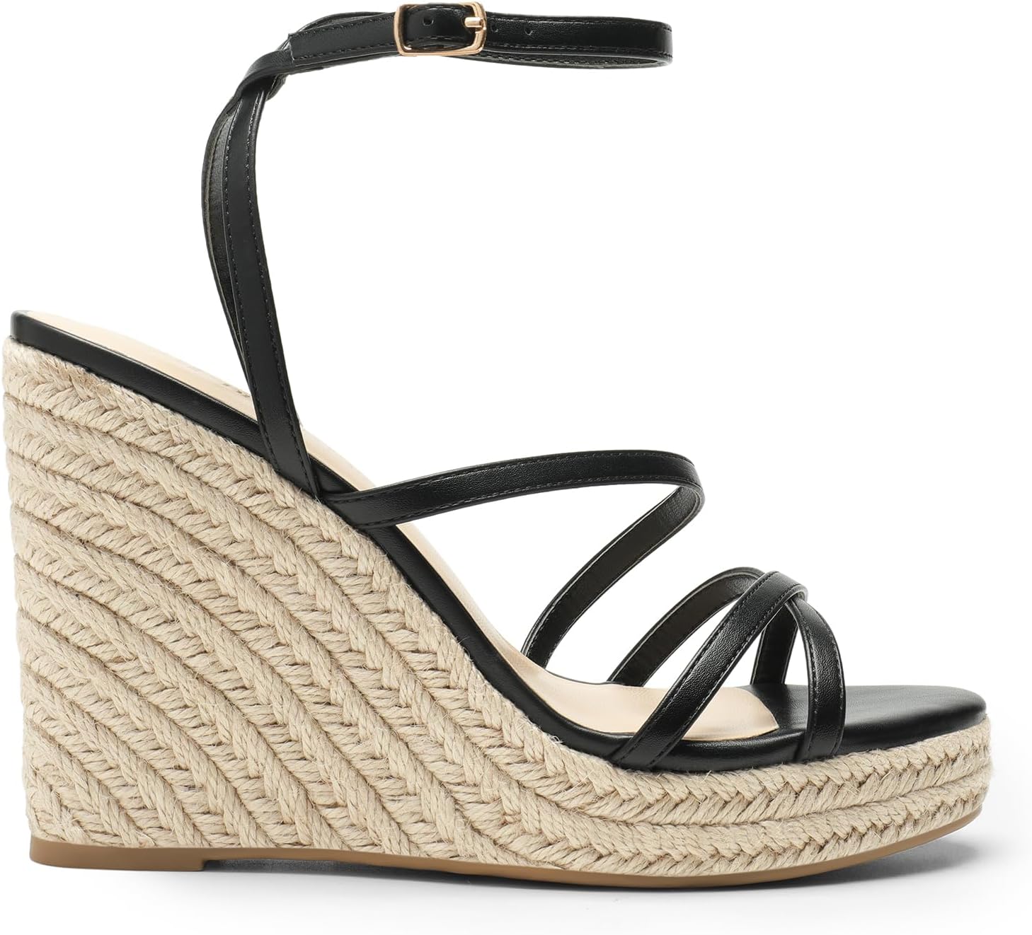 DREAM PAIRS Strappy Espadrille Platform Wedge Sandals for Women Dressy Summer, Comfortable Open Toe Sandals with Cushioned Insole and Ankle Strap Buckle - Image 4