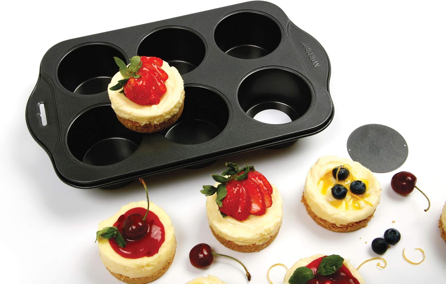 Norpro Nonstick 6 Cup Small Mini Cheesecake Muffin Cupcake Tart Quiche Pan New, 2in/5cm x 2in/7/5cm