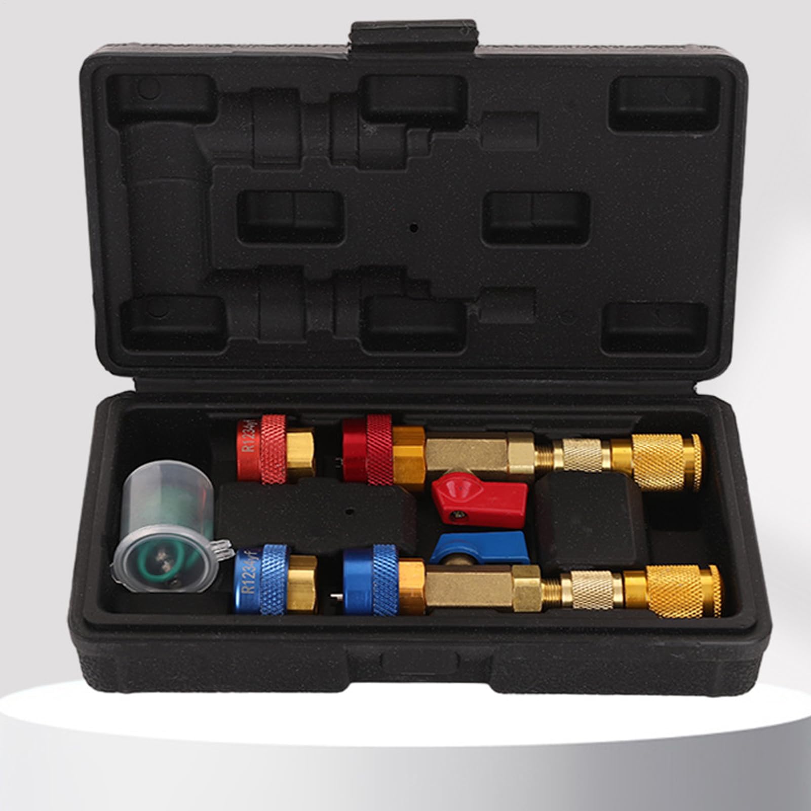 Extractor De Válvulas Extractor e Instalador Rápido de Válvulas de | Kit Portátil Reparación Sistemas AC con Herramientas para Coche, Camión y Motocicleta