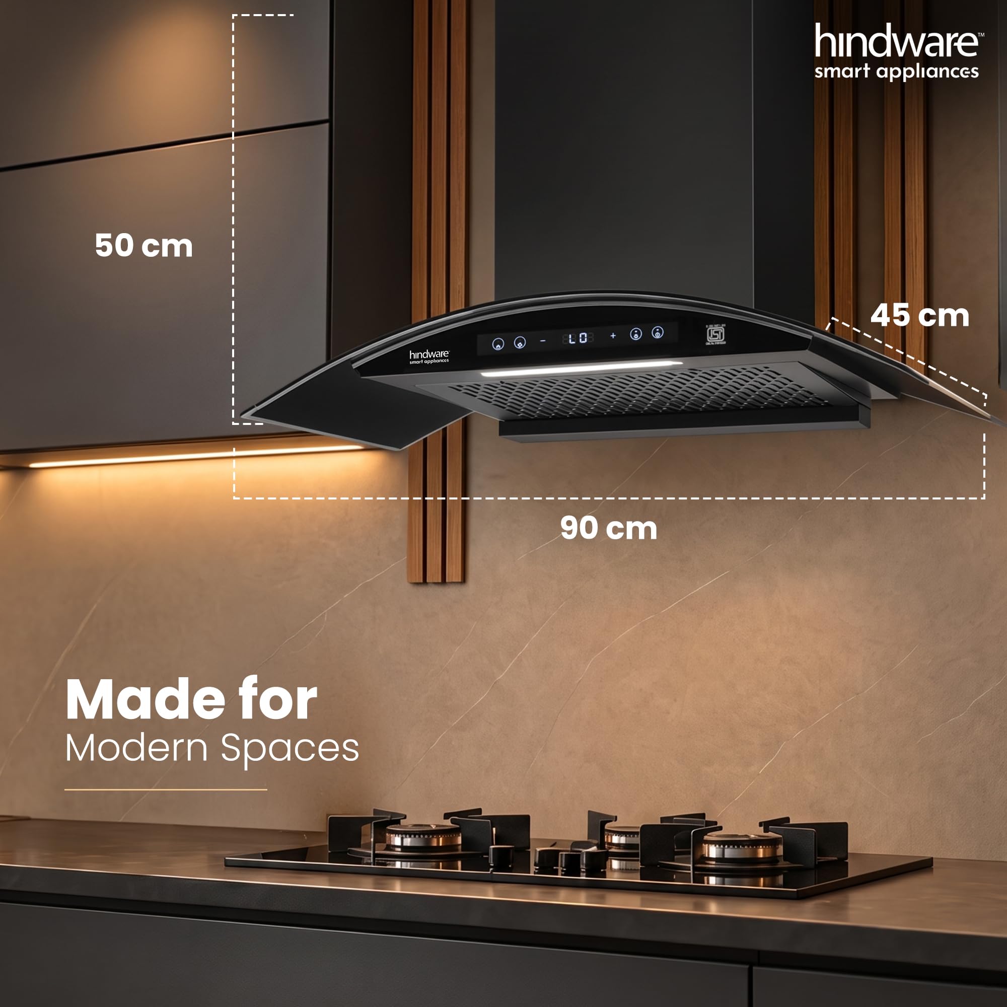 Hindware Amyra Wall Mount Hood - 1400 CMH, Motion Sensor -10