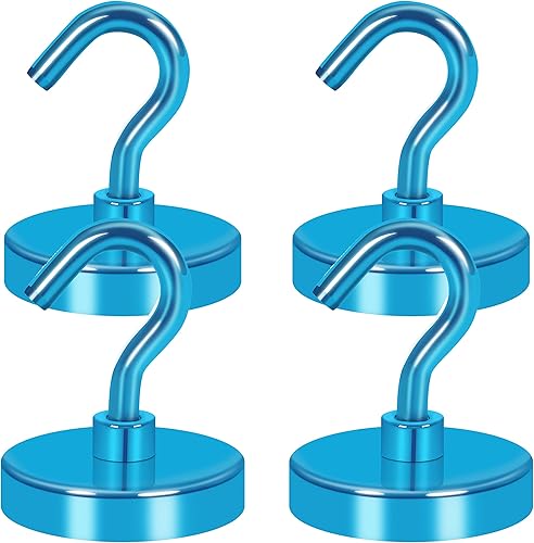 Neosmuk Ganchos magnéticos resistentes, imanes fuertes con gancho para refrigerador, ganchos industriales súper resistentes de neodimio para colgar,