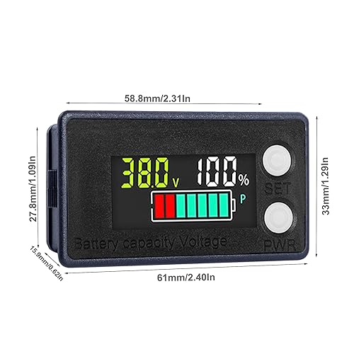 Miniatura 5 de IPX7 - Medidor de voltaje para carrito de golf, impermeable, 12 V, 24 V, 36 V, 48 V, 60 V, 72 V, indicador de capacidad de batería con