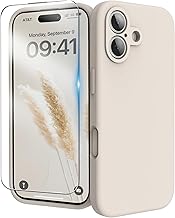 for iPhone 17 Case, Liquid Silicone Cover with Camera Protection Anti-Scratch Soft Microfiber Lining Shockproof Protective Phone Case for iPhone 17 6.3", Stone