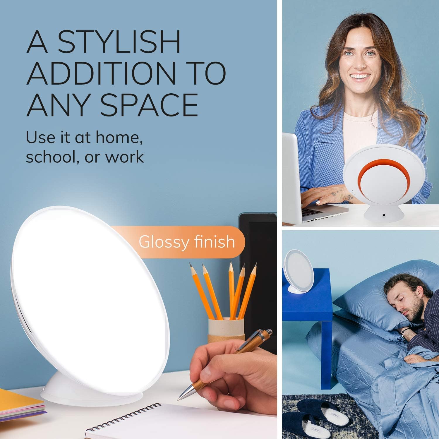 Circadian Optics Light Therapy Lamp - UV-Free LED Happy Mood Lamps with 10,000 Lux for Seasonal Sunlight Changes - Full Spectrum Sun Lights for Work from Home - Lampu (White) : Health & Household