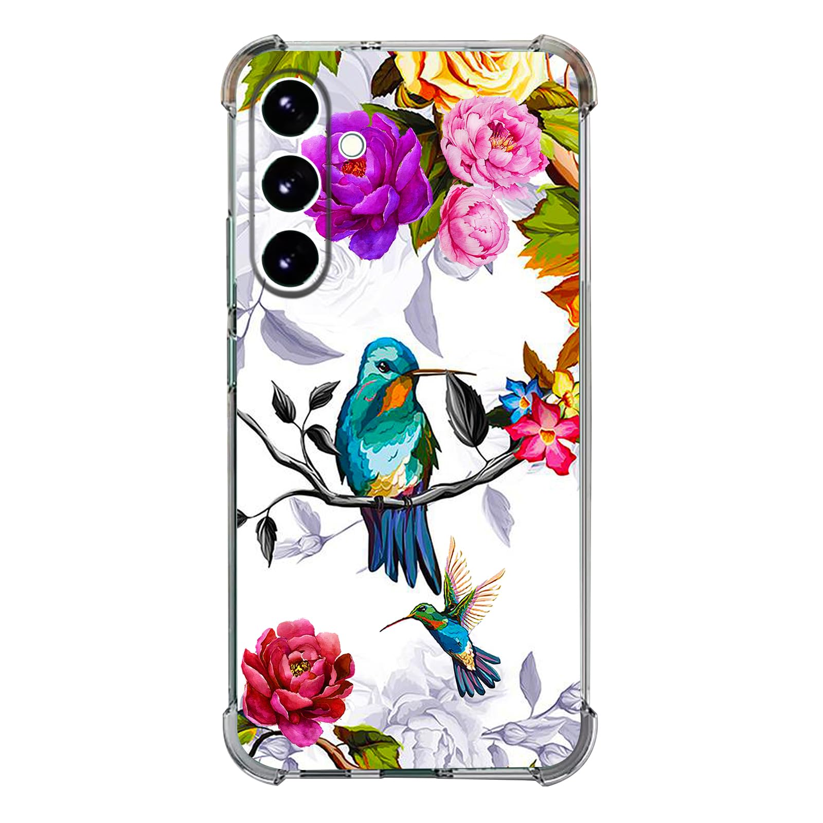 Beaucov Case for Samsung Galaxy A16 5G,Hummingbird in Flowers Style Drop Protection Shockproof Case TPU Full Body Protective Scratch-Resistant Cover