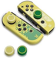 Vista 5 de Tapas de botón de interruptor, tapas de agarre de pulgar OLED para interruptor, tapas de palanca de mando para Switch lite - Amarillo y verde