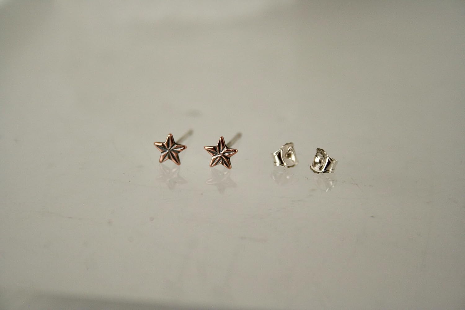 Rustic Western Copper Star Earrings, Stud Earrings, 5mm Stars, Boho Jewelry