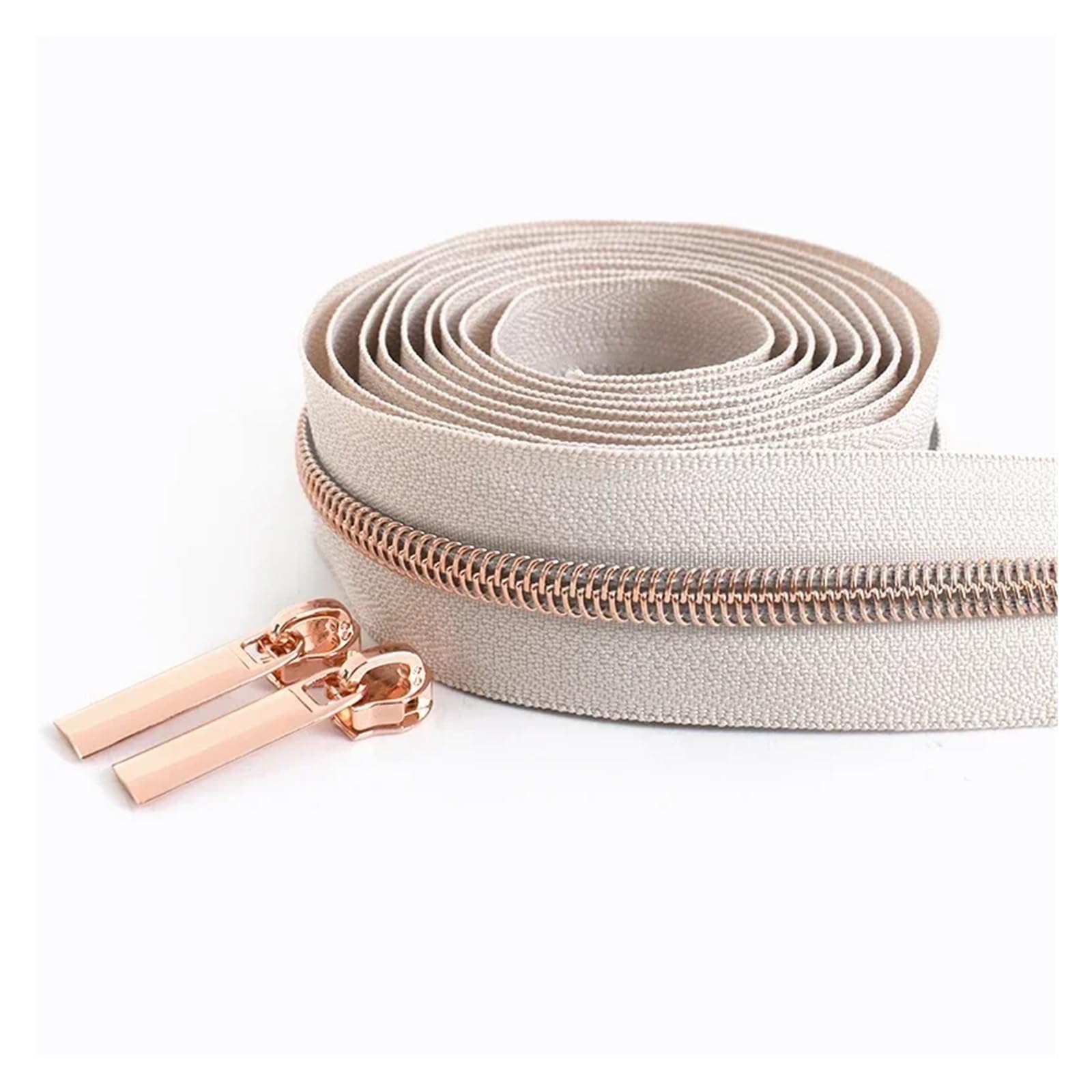 Zippers Nylon, Nylon Zipper Repair Kit with 2 Slider Pulls 2 Meters Zipper Tape 5# Multicolor(M698rosegold)