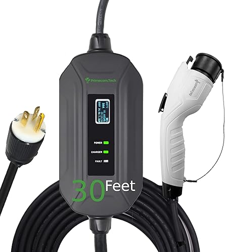 Vista 14 de PRIMECOM - Cargador para vehículos eléctricos (EV) de nivel 2 (220 V/240 V); cargador portátil inteligente para estaciones de carga de vehículos