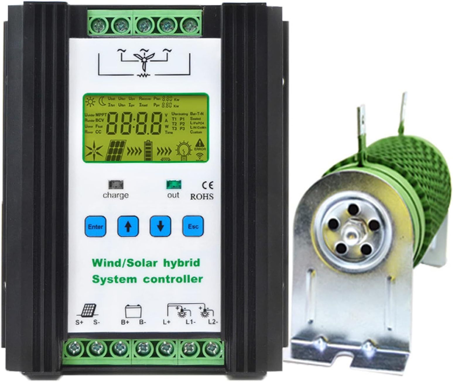SolaMr 1000W MPPT Solar-Wind-Hybridregler – 12/24 Produktbild-Vorschau 2