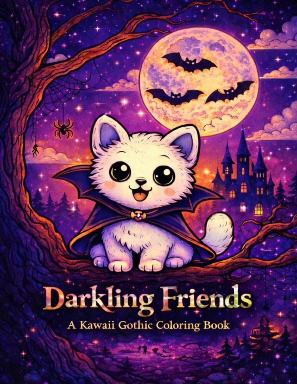 Darkling Friends: A Kawaii Gothic Coloring Book: Cute Creepy Creatures and Cozy Gothic Scenes for Relaxation and Stress Relief (Cozy Critters Coloring Adventures)
