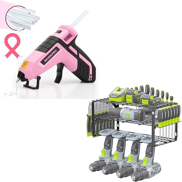 WORKPRO Cordless Hot Melt Glue Gun & WORKPRO Power Tool Organizer