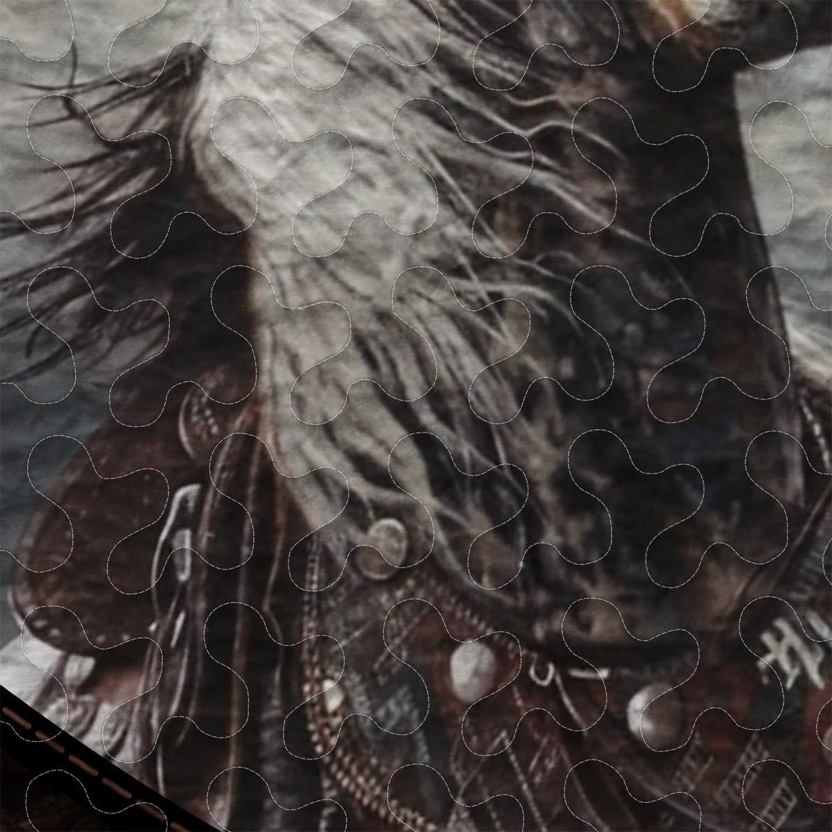 DESTACOZIE Personalized Horse Quilt with Name Feathers Quilts Full Size, Native Bed Set for Boys, Horse Running Bedding Sets