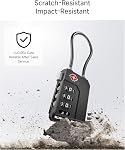 LUGGEX Serrures à bagages, TSA Serrures pour bagages, valises et valises TSA Approuvé par : Verrouillage de voyage, Serrure de gymnastique, Boîte cadeau, Facilité d'utilisation & Durable (Noir,2)