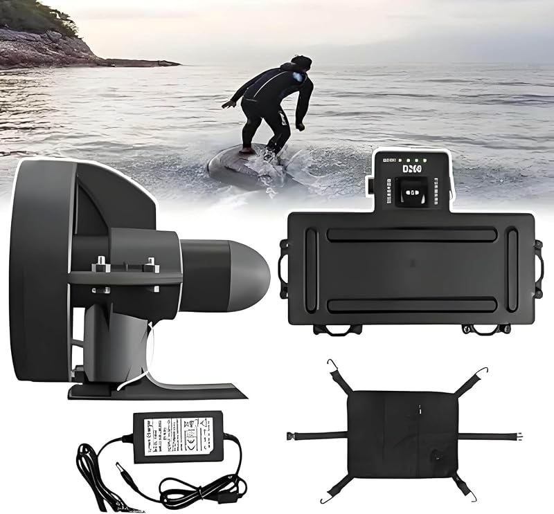 LHUITUI Motore di Spinta per Paddle Board, Tavola da Surf Elettrica A Motore, Elicas Elettrica, 3-4Km/Ora 4-5Km/Ora, Compatibile con Montaggio Pinna da 9 Pollici, per Kayak SUP Tavola da Paddle D260